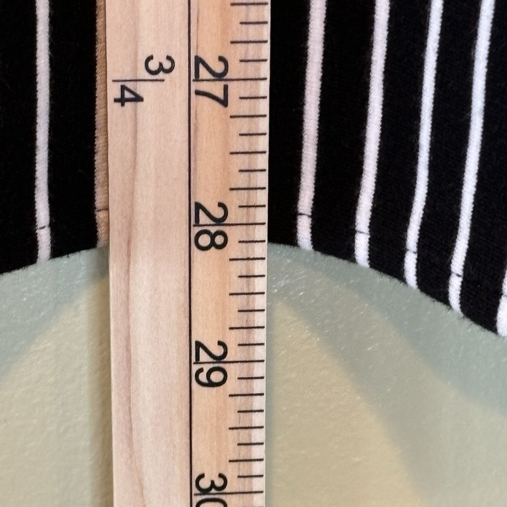 Chicos Womens 2 Large Black White Striped Top Open Front Cardigan Casual 12 - Picture 11 of 14